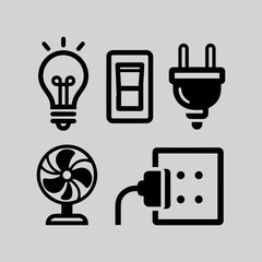 Small black and white vector education icons 1.eps