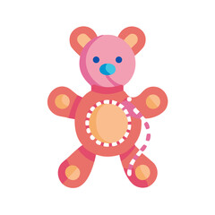 Obraz premium Cartoon Teddy Bear with Visible Seam Illustration for Children Products and Design