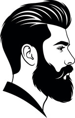 silhouette of a man cutting hair 