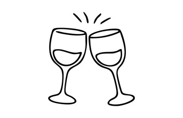 Toasting wine glasses celebrating party event together