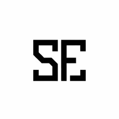 Fototapeta premium Black SF Monogram Logo Design Element.