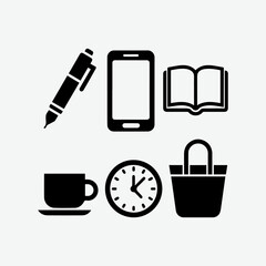 Small black and white vector education icons 8.eps