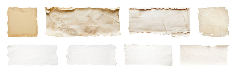 Obraz premium PNG Vintage torn paper textures collection, transparent background