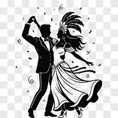 Carnaval Dancing Couple Silhouette in Festive Motion
