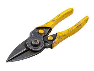 Obraz premium Close-up shot of a pair of yellow hand pruners, essential tool for any garden enthusiasts Isolated Transparent Background, PNG