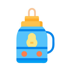 Obraz premium Isolated cartoon water bottle illustration on black background for design elements