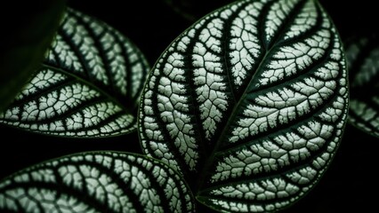 Stunning silver leaves with intricate patterns on dark green foliage
