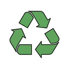 Obraz premium Recycling Symbol Icon Green Arrows Sustainability