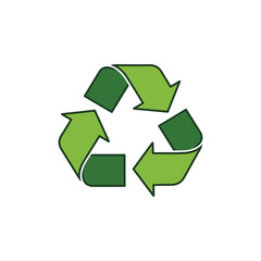 Obraz premium Recycle symbol green arrows ecology environment sustainability icon