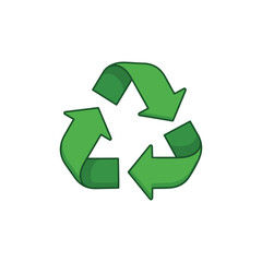 Obraz premium Green Recycling Symbol Vector Icon Environment Save