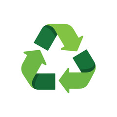 Green Recycling Symbol Icon Vector Illustration