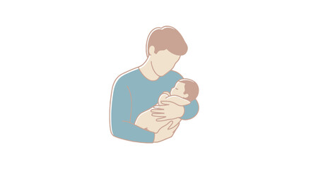Newfather lovingly holds his newborn baby with gentle care and tenderness in a domestic setting symbolizing family bonding and parenthood