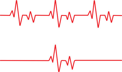 Heart rate pulse graph. Heartbeat icon. ECG, EKG test report. Electrocardiogram line symbol. Heart rhythm sign.