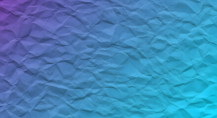 Crumpled paper texture with gradient color transition from purple to cyan