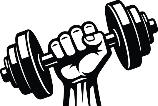 Hand Gripping Dumbbell Weightlifting Fitness Strong Arm Icon