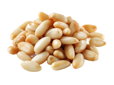 Pile of Fresh and Healthy Pine Nuts Isolated Transparent Background, PNG