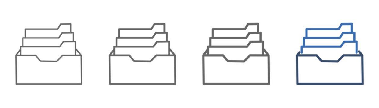 
outline icon set archives with file and folder designs