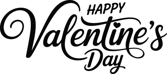 Happy Valentine's Day elegant calligraphy text