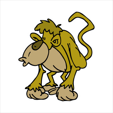 Cartoon Monkey Character Illustration Standing Pose