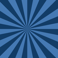 Obraz premium Blue Radial Sunburst Rays Background – Abstract Retro Burst Pattern
