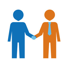 Two figures shaking hands