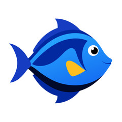 Blue cartoon fish