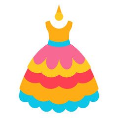 Colorful scalloped dress