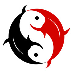 Yin yang fish symbol