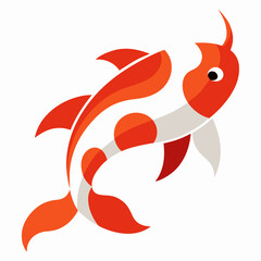 Vibrant red koi fish