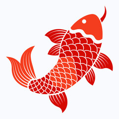 Red koi fish illustration