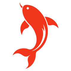 Red koi fish silhouette