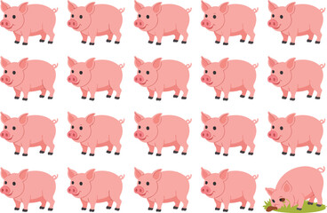 Playful Cartoon Pigs  Poses, Actions, and Farm Fun