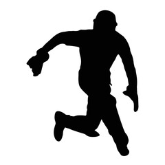 Obraz premium Silhouette of A Cricket Player