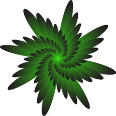 Green abstract geometric flower mandala glowing