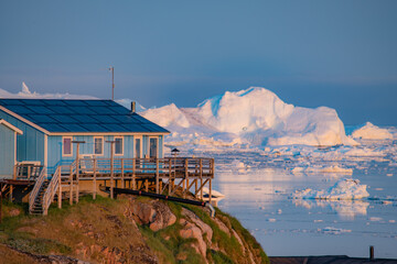 Ilulissat city at sunrise. Greenland. Denmark © Konstantin