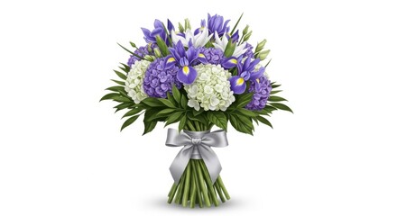 Naklejka premium Beautiful bouquet of flowers celebrating international women's day with purple and white blooms