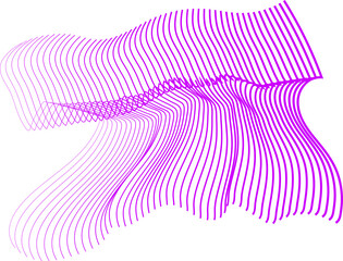 Abstract purple flowing wave lines creating dynamic motion