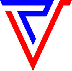 VR letter logo modern geometric monogram