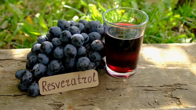 Resveratrol supplements and homeopathy. Selective focus.