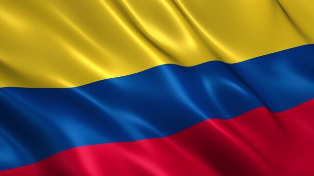 waving colombia national flag animation loop