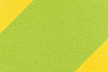 Green paper texture background with yellow corners and copy space for banner presentation template