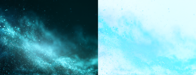 PNG Turquoise Glitter Light Effect Overlay with Shimmering Particles Isolated on Transparent Background