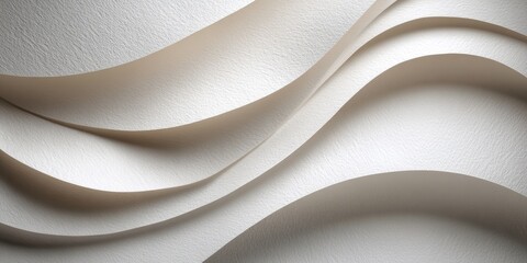 Minimalist abstract background with glossy white layered curves, ideal for modern branding, presentations, or luxury product visuals