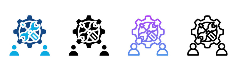 Fototapeta premium Collaboration Tools Icon Multiple Style Vector Illustration 