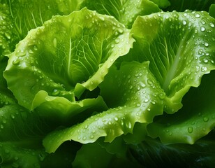 close up fresh vibrant lettuce leaves