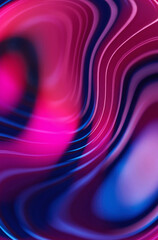 Abstract neon glowing warped concentric rings