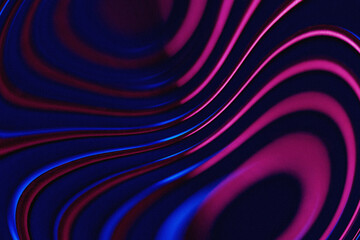 Abstract neon glowing warped concentric rings
