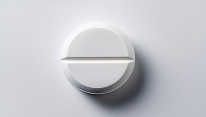 a white round pill medication pharmaceutical healthcare isolated on solid white background format