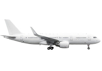 Obraz premium Commercial airliner in flight isolated on transparent background