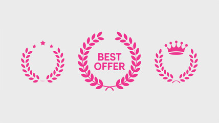 Fototapeta premium Deep pink offer laurel wreath crown